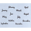 Script Months Stencil