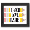Teach Love Inspire Pencils Stencil