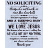 No Soliciting Stencil