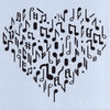 Music Heart Background Stencil