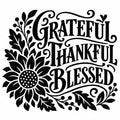 Grateful Thankful Blessed Mini Stencil