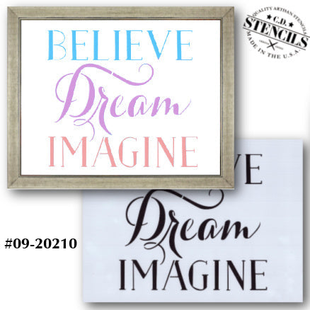 Believe Dream Imagine Stencil