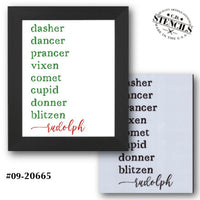 Reindeer List Stencil