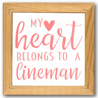 My Heart Belongs to a Lineman Stencil