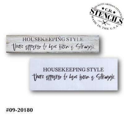 Housekeeping Style Stencil