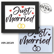 Just Married Stencil