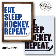 Eat Sleep Hockey Repeat Stencil