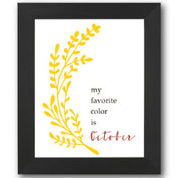 My Favorite Color is October Stencil