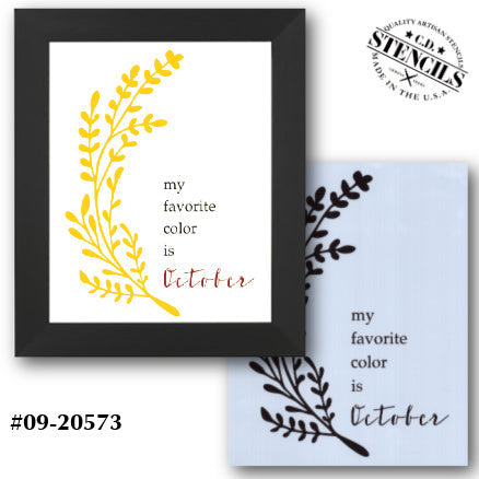 My Favorite Color is October Stencil