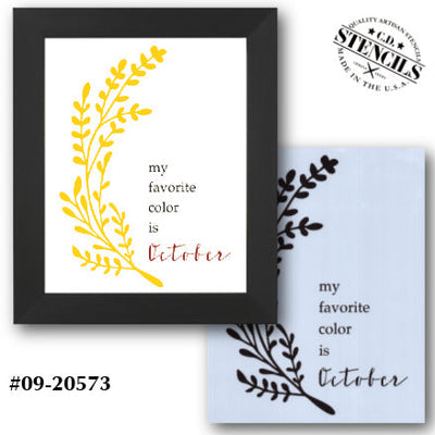 My Favorite Color is October Stencil