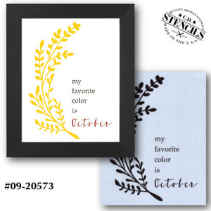 My Favorite Color is October Stencil