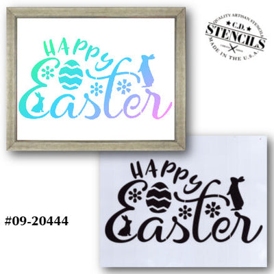 Happy Easter Floral Stencil