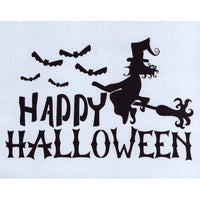 Happy Halloween Witch Stencil