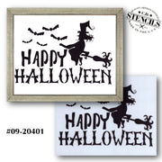 Happy Halloween Witch Stencil