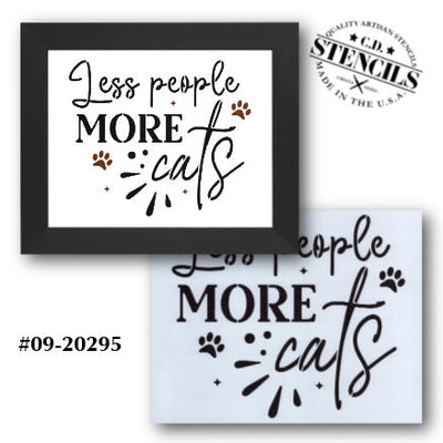 Less People More Cats Stencil
