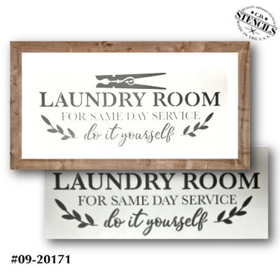 Laundry Room Same Day Service Stencil