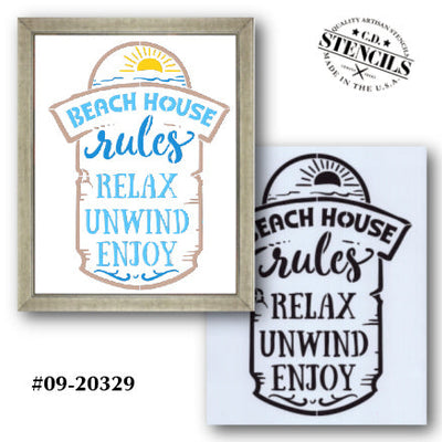 Beach House Rules Stencil