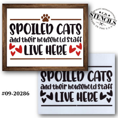 Spoiled Cats and Their Household Staff Stencil