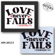 Love Never Fails Stencil
