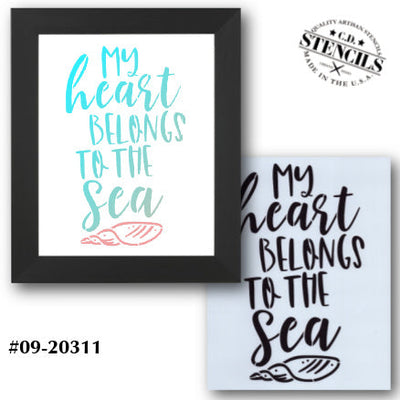 My Heart Belongs to the Sea Stencil