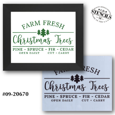 Farm Fresh Christmas Trees Open Daily Stencil