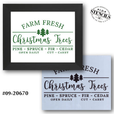 Farm Fresh Christmas Trees Open Daily Stencil