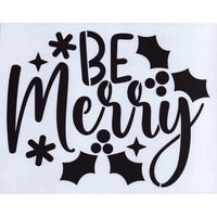 Be Merry Holly Stencil