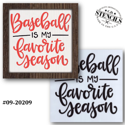 Baseball is My Favorite Season Stencil