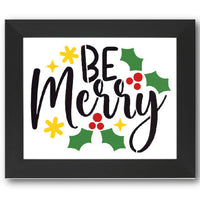 Be Merry Holly Stencil