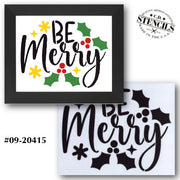 Be Merry Holly Stencil