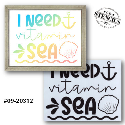 I Need Vitamin Sea Stencil