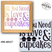 All You Need is Love & Cupcakes Stencil