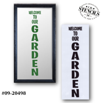 Welcome to Our Garden Vertical Stencil