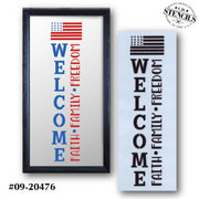Welcome Faith Family Freedom Stencil
