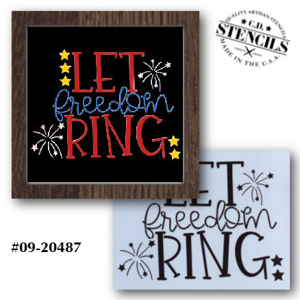 Let Freedom Ring Fireworks Stencil