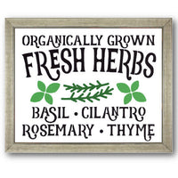 Organically Grown Fresh Herbs Stencil