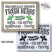 Organically Grown Fresh Herbs Stencil