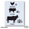 Cluck Oink Moo Floral Stencil