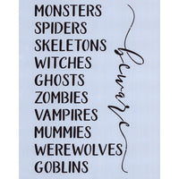 Halloween List Stencil