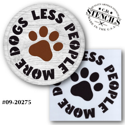 Less People Sticker More Dogs Less People Stencil | CD Stencils