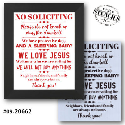 No Soliciting Stencil
