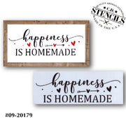 Happiness is Homemade Hearts Stencil