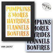 Pumpkins S'mores Hayrides Stencil