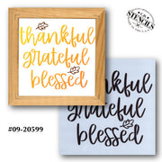 Thankful Grateful Blessed Leaves Stencil