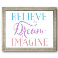 Believe Dream Imagine Stencil