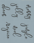 Christmas Script Words Stencil