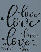 Love with Hearts Stencil