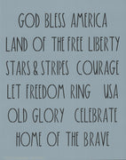 Dunn Inspired Patriotic Words Stencil