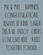 Dunn Inspired Romance Words Stencil