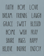 Dunn Inspired Inpirational Words Stencil